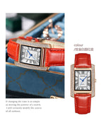 KIMSDUN New Korean Fashion Square Water Diamond British Watch Ladies Waterproof Watch K-7701B