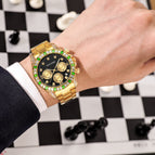 PINTIME new style men's casual watch fashion steel watch men's and women's waterproof quartz men's watch