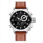 WWOOR Leather Watch Waterproof Men's Watch Quartz Fashion Sports Style Men's Quartz 8882
