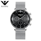 Mens Watches NIBOSI Top Brand Luxury Waterproof Ultra Thin Date Clock Male Steel Strap Casual Quartz Watch Men Sports Wristwatc 2331