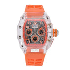 Men's and women's watch 6-Pin Quartz Watch Barrel-Shaped Hollowed Fashion Non-Mechanical Watch Spot Transparent Watch 8087