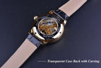 Forsining Men's Fashion Retro Hollow-out Transparent Mechanical manual Watch men's casual watch SLZa26