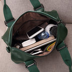 2021 new European and American style flip leather portable messenger pillow Boston large capacity female bag 230