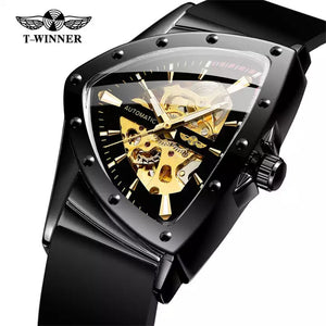 New Winner European American Style Men's Fashion Casual Hollow Triangle Automatic Mechanical men Watch SLZg121