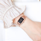 GUOU 66635 Hot Seller Womens Watches Steel Belt Fashion casual Water Resistant Square Diamond Watch Luxury Brand Dress Watch