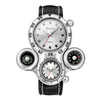 Oulm Ouli Men's Watch Compass multifunctional sports Watch leahter Casual Quartz Watch 1149