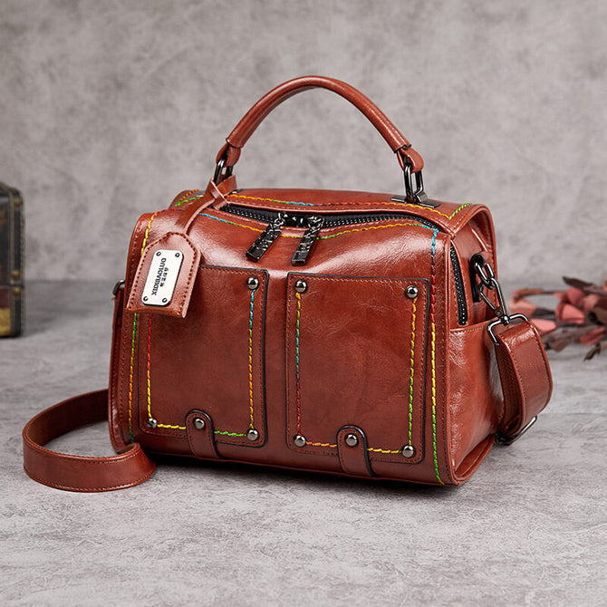 2021 new female bag retro style one-shoulder portable messenger underarm Boston women bag 270