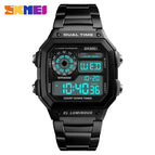 SKMEI Top Luxury Fashion Sport Watch Men 5Bar Waterproof Watches Stainless Steel Strap Digital Watch 1335