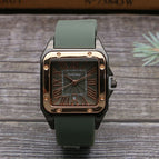 GOGOEY 2022 Square calendar boys' tape watch Rome scale men's Vintage Rubber Watch women's watch quartz watch women
