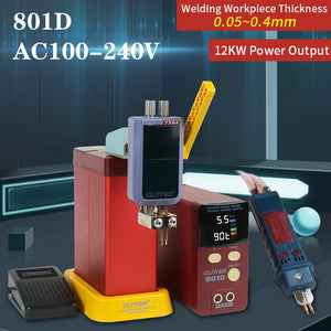 801D Spot Welder 12KW Farah Capacitor Energy Storage Spot Welder Machine Mobile Phone Battery Repair AC100~240V With Welding Pen