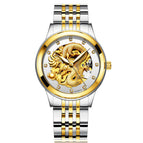 Mohdne Watch Leather Multifunctional Waterproof Gold Watch Dragon Watch Automatic Mechanical Hollow Men's Watch H666