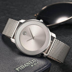 Ultra-thin Stainless Steel Business Mesh strap Men's Watch Classic Simple Casual Waterproof Quartz 2446