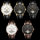 PLAYBOY 3017 Original Multi Functional Automatic Mechanical Watch Waterproof Male Formal Watches Men's Watch Gift for Father ,friends