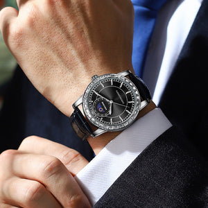 KIMSDUN Diamond Moon Phase Men's Watch Fashion Waterproof Quartz Watch K-1219B