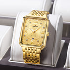 SWISH 0118 New rectangular men's steel belt simple sports outdoor calendar quartz watch waterproof watch