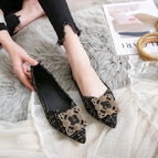 Square-toed single shoes women's spring 2022 new pointed professional women's shoes shallow mouth two-wear peas shoes casual women