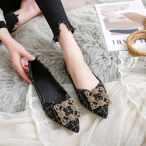 Square-toed single shoes women's spring 2022 new pointed professional women's shoes shallow mouth two-wear peas shoes casual women