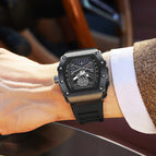 Kimsdun men's watch New Bucket Shaped Skull Face Frosted Shell Silicone Strap Fashion Quartz Watch K-2019B