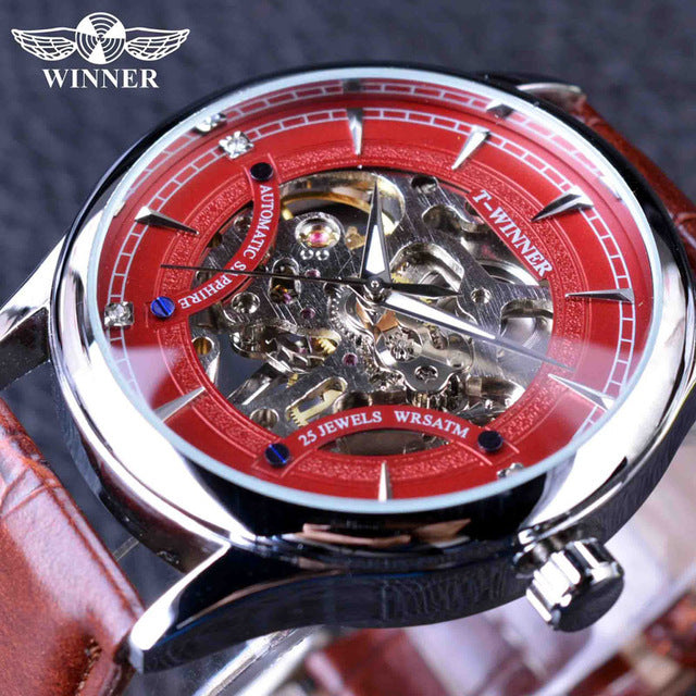 winner Fashion Trend Men's Mechanical Watch Skeleton Watch Men's Manual mechanical men Watch SLZe01