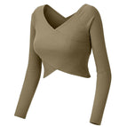 New autumn Yoga Top quick drying short ins running thumb button yoga suit long sleeve T-shirt sportswear XK827