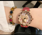 Dimini Little Golden Pig Transit Ladies Watch Leather fashion lovely Watch Waterproof Quartz women Watch 88246