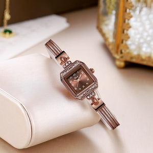 Gedi Women's Light Luxury High-Grade Watch Vintage Copper Imitation Watch Square Plate Antique Watch 51081
