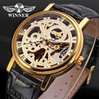 Winner Mechanical Watch Men's Fashion Casual Retro Roman Style Hollow-out Watch Manual Mechanical Watch SLZ11