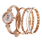 Women's watch fashion four pieces quartz watch diamond elegant alloy watch set G-016J