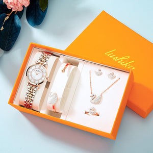 Women watch Fashion Trend Ferris Wheel Diamond Steel Belt Ladies Watch Gift Box Set 012-1T012-1T