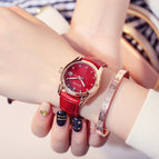 [Larger Stock] GUOU 8076 Women's watch Fashion Simple Luminous Calendar Quartz watch lady watches
