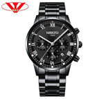NIBOSI 2339 Luxury Luminous Men Watches Waterproof Stainless Steel Analogue Wrist Watch Chronograph Date Quartz Watch