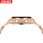 SMAEL 1818 New Men's Stainless Steel Band Watch Business Waterproof Simple Fashion Led Multifunctional Electronic Watch
