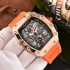 New men's Square Watch Elements Business Men's Six-Pin Running Seconds Multi-Function Calendar Watch 8087H