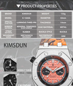 KIMSDUN men's fashion two-eye silicone waterproof automatic mechanical watch sports watch K-1223A