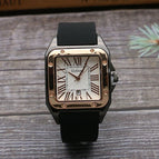 GOGOEY 2022 Square calendar boys' tape watch Rome scale men's Vintage Rubber Watch women's watch quartz watch women