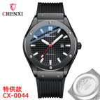 Chenxi Transparent base Calendar Men's Watch Live Broadcast Best-Seller on Douyin Silicone Band Fashion Quartz Watch Men CX0044