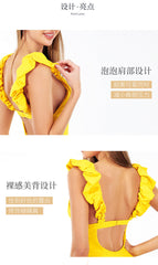 Bikini High Quality New Women's swimming clothing Pure Color Bikini Europe and America Sexy One Piece Swimsuit ENY314