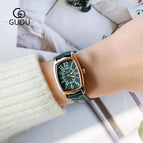 GUOU Fashion women's quartz watches retro rectangular small women's wrist watch waterproof belt Casual watch for women