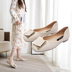 Square head flat sole single shoes 2022 new spring scoop shoes women's one pedal office lady shoes 555-2