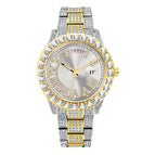 MISSFOX Watch for men fashion full diamond hip hop diamond week calendar men's quartz watch V332A