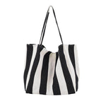 Korean retro art handbag simple small fresh striped canvas bag casual fashion large-capacity one-shoulder handbag SR1089TW