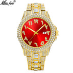 MISSFOX watch European and American hip hop diamond full diamond business men's waterproof quartz watch v320