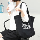 Korean version casual canvas handbags simple literary and art handbags online celebrity fashion printed shoulder bags SRA775
