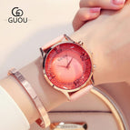 GUOU 8107 2019 Women's Watches Diamond Ladies Watch Top Brand Luxury Watches Fashion Montre Femme Diamond Watch