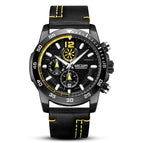 Megir Men's Watch Fashion Chronograph Waterproof Genuine Leather Sports Quartz Men's Watch G2131g