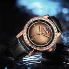 KIMSDUN high-end watch sun pattern moon phase quartz watch waterproof watch men's K-1215B