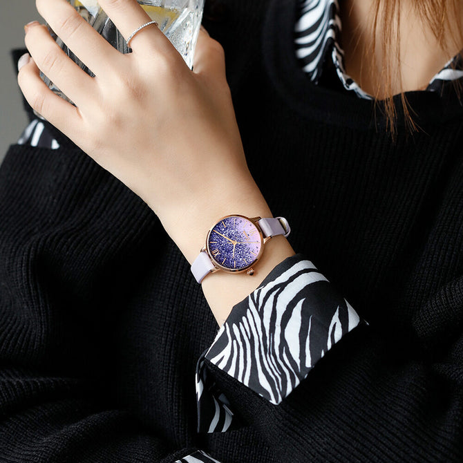 Women's Watch Gradient Starry French Light Luxury Minority Watch Temperament Small Green Watch Simple Women's Watch