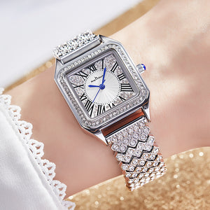 New women watch fashion square full diamond ladies student office lady waterproof watch K-8445L