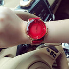 GUOU 8107 Ladies' Watch INS Online Celebrity Waterproof Fashion Big Dial Leisure Versatile Watch Female Quartz Watch