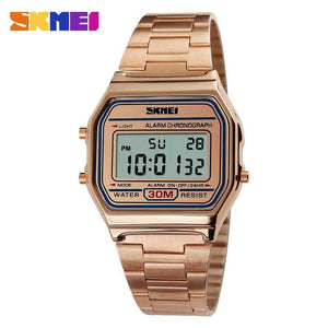 SKMEI 1123 Men LED Digital Sports Watches Men's Women Relogio Masculino Stainless Steel Military Waterproof Wristwatches